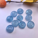 Natural Aquamarine Quartz Donut Pendant for DIY Jewelry