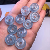 Natural Aquamarine Quartz Donut Pendant for DIY Jewelry