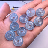 Natural Aquamarine Quartz Donut Pendant for DIY Jewelry