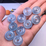 Natural Aquamarine Quartz Donut Pendant for DIY Jewelry