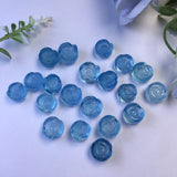 Aquamarine Rose Flower Jewelry Earring Pendant Bracelet Crystal Carved Figurine