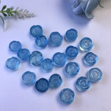 Aquamarine Rose Flower Jewelry Earring Pendant Bracelet Crystal Carved Figurine
