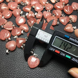 Natural Stone Argentina Rhodochrosite Heart Pendant 925 Sterling Silver Jewelry