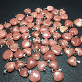 Natural Stone Argentina Rhodochrosite Heart Pendant 925 Sterling Silver Jewelry