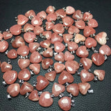 Natural Stone Argentina Rhodochrosite Heart Pendant 925 Sterling Silver Jewelry