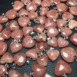Natural Stone Argentina Rhodochrosite Heart Pendant 925 Sterling Silver Jewelry