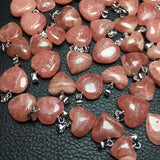 Natural Stone Argentina Rhodochrosite Heart Pendant 925 Sterling Silver Jewelry