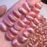 Fengbaowu Rhodochrosite Moon Pendant 925 Sterling Silver Jewelry