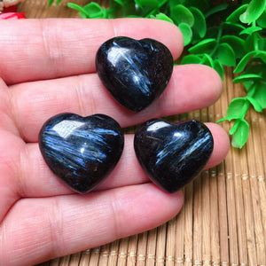 Natural Stone Astrophyllite Garnet Heart Pendant for DIY Jewelry