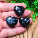 Natural Stone Astrophyllite Garnet Heart Pendant for DIY Jewelry