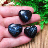 Natural Stone Astrophyllite Garnet Heart Pendant for DIY Jewelry