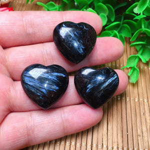 Natural Stone Astrophyllite Garnet Heart Pendant for DIY Jewelry
