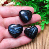 Natural Stone Astrophyllite Garnet Heart Pendant for DIY Jewelry