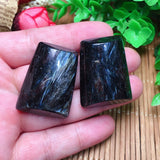 Natural Stone Astrophyllite Garnet Square Pendant DIY Jewelry Gift