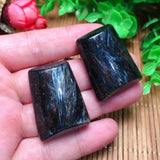 Natural Stone Astrophyllite Garnet Square Pendant DIY Jewelry Gift