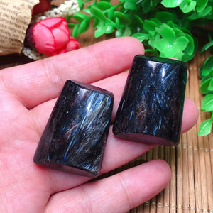 Natural Stone Astrophyllite Garnet Square Pendant DIY Jewelry Gift
