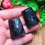 Natural Stone Astrophyllite Garnet Square Pendant DIY Jewelry Gift