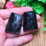 Natural Stone Astrophyllite Garnet Square Pendant DIY Jewelry Gift