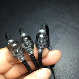 Natural Rutilated Quartz Pixiu Bracelet 925 Silver Bead Jewelry