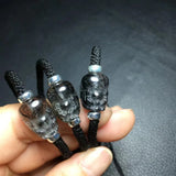 Natural Rutilated Quartz Pixiu Bracelet 925 Silver Bead Jewelry