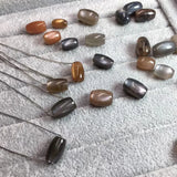 Sunstone Barrel Bead Necklace Pendant 925 Sterling Silver Jewelry