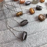 Sunstone Barrel Bead Necklace Pendant 925 Sterling Silver Jewelry