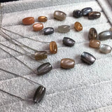 Sunstone Barrel Bead Necklace Pendant 925 Sterling Silver Jewelry