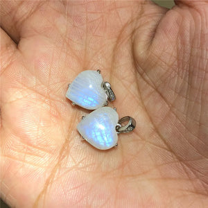 Moonstone Heart Pendant 925 Sterling Silver High Jewelry Women
