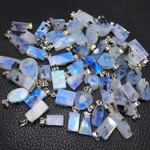 Natural Moonstone Pendant 925 Sterling Silver Crystal Healing Jewelry Gift