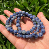 Fengbaowu Sodalite Bracelet 128 Faceted Round Bead Crystal Reiki Healing Jewelry