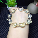 Citrine Stone Bracelet Heart Star Moon Beads Crystal Healing Jewelry Gift