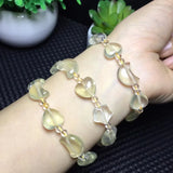 Citrine Stone Bracelet Heart Star Moon Beads Crystal Healing Jewelry Gift