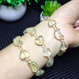 Citrine Stone Bracelet Heart Star Moon Beads Crystal Healing Jewelry Gift