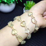 Citrine Stone Bracelet Heart Star Moon Beads Crystal Healing Jewelry Gift