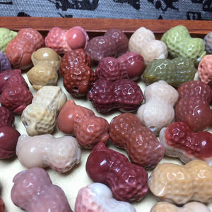 1 Pc Fengbaowu Agate Peanut Jewelry Making Crystal Gift