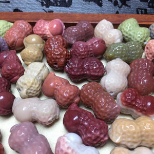 1 Pc Fengbaowu Agate Peanut Jewelry Making Crystal Gift