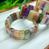 Colorful Crystal Quartz Square Bracelet Bangle Reiki Healing Stone