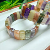 Colorful Crystal Quartz Square Bracelet Bangle Reiki Healing Stone
