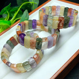 Colorful Crystal Quartz Square Bracelet Bangle Reiki Healing Stone