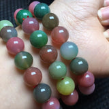 Colorful Yanyuan Agate Bracelet Round Beads Crystal Healing Jewelry for Women