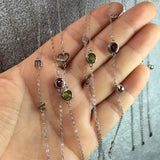Natural Stone Garnet Peridot Bracelet 925 Silver Jewelry Gift Women