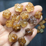 Rutilated Quartz Bear Paw Pendant Earring Crystal Jewelry Gift