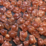 Natural Stone Sunstone Fox DIY Pendant Earring Crystal Reiki Healing