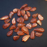 Natural Stone Sunstone Leaf DIY Earring Pendant Ring Crystal Carved Figurine
