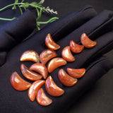 1 Pc Natural Sunstone Moon DIY Pendant Earring Jewelry Gift Women
