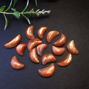 1 Pc Natural Sunstone Moon DIY Pendant Earring Jewelry Gift Women