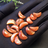 1 Pc Natural Sunstone Moon DIY Pendant Earring Jewelry Gift Women