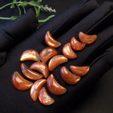 1 Pc Natural Sunstone Moon DIY Pendant Earring Jewelry Gift Women