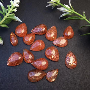 Natural Sunstone Water Drop Pendant DIY Jewelry Gift Women