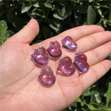 Amethyst Fox Pendant Crystal Carved Animal Figurine Gift Jewelry For Women